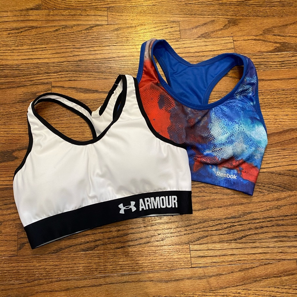 2 Sports Bras Reebok and Under Armour